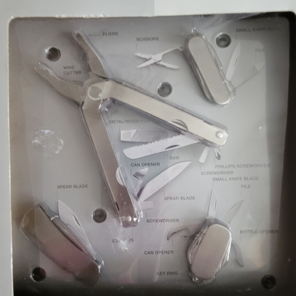 Sport camping 5 piece plier and knife set NIB